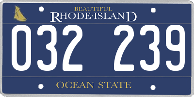 RI license plate 032239