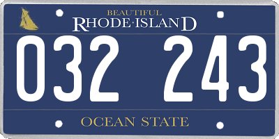 RI license plate 032243