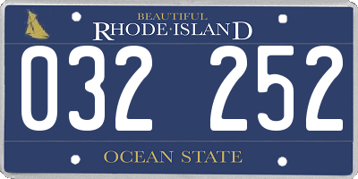 RI license plate 032252