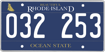 RI license plate 032253