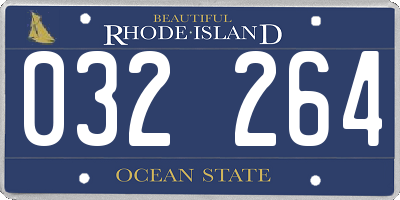 RI license plate 032264
