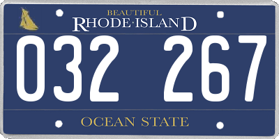 RI license plate 032267