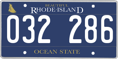 RI license plate 032286