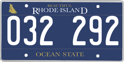 RI license plate 032292