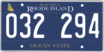 RI license plate 032294