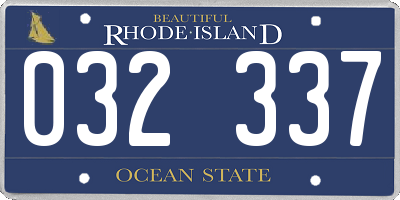 RI license plate 032337