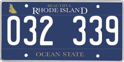 RI license plate 032339
