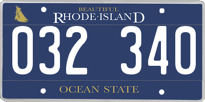 RI license plate 032340