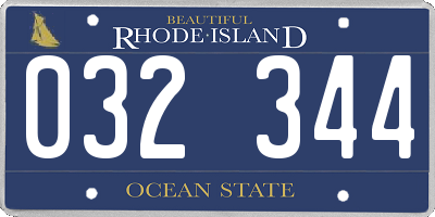 RI license plate 032344
