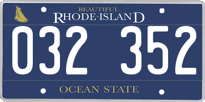RI license plate 032352