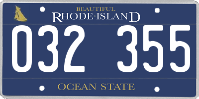 RI license plate 032355