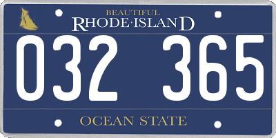 RI license plate 032365