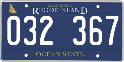 RI license plate 032367