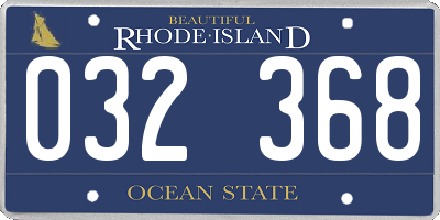 RI license plate 032368