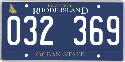 RI license plate 032369