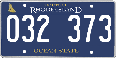 RI license plate 032373