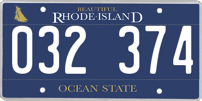 RI license plate 032374