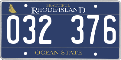 RI license plate 032376