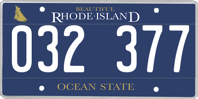 RI license plate 032377