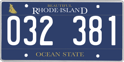 RI license plate 032381
