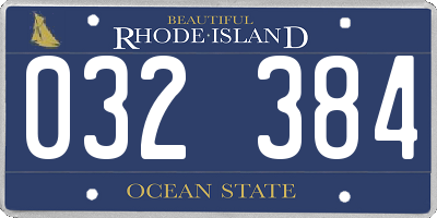 RI license plate 032384
