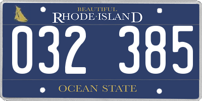 RI license plate 032385