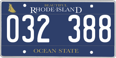 RI license plate 032388