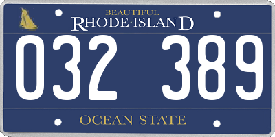 RI license plate 032389