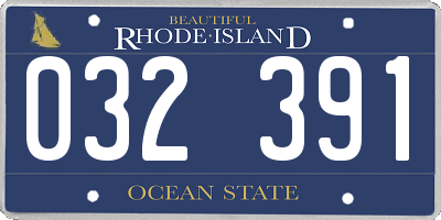 RI license plate 032391