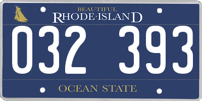RI license plate 032393