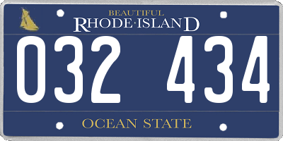 RI license plate 032434