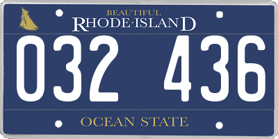 RI license plate 032436