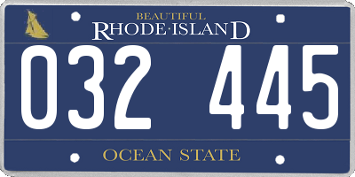 RI license plate 032445