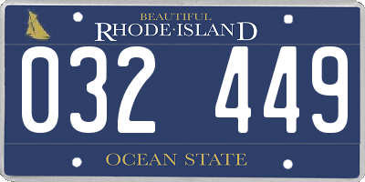 RI license plate 032449