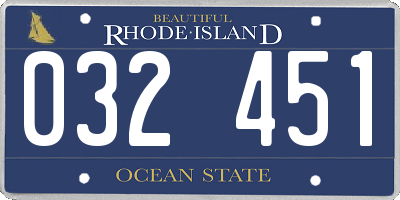 RI license plate 032451
