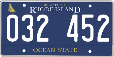 RI license plate 032452