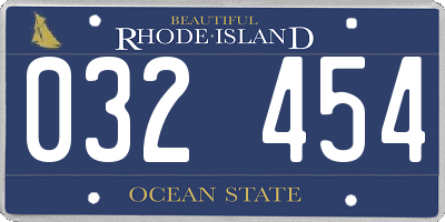 RI license plate 032454