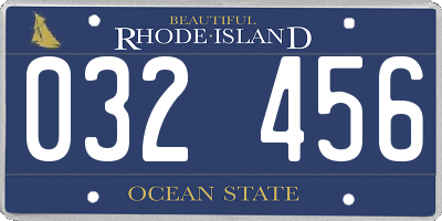 RI license plate 032456