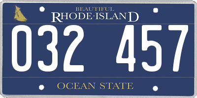 RI license plate 032457