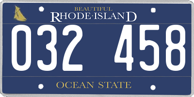 RI license plate 032458