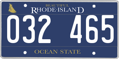 RI license plate 032465