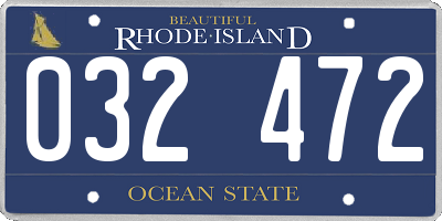 RI license plate 032472