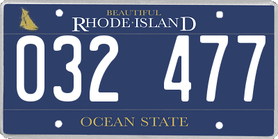 RI license plate 032477