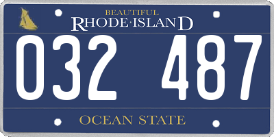 RI license plate 032487