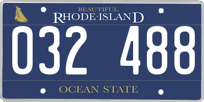 RI license plate 032488