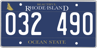 RI license plate 032490