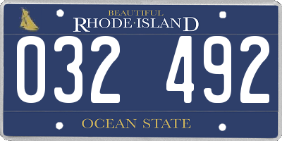 RI license plate 032492