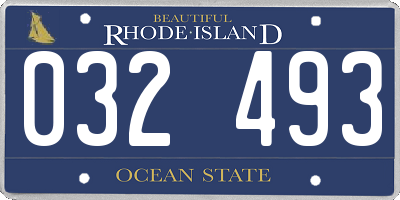 RI license plate 032493