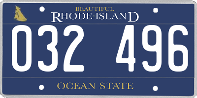 RI license plate 032496