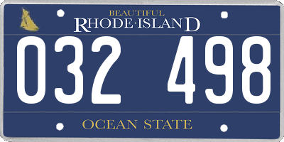 RI license plate 032498